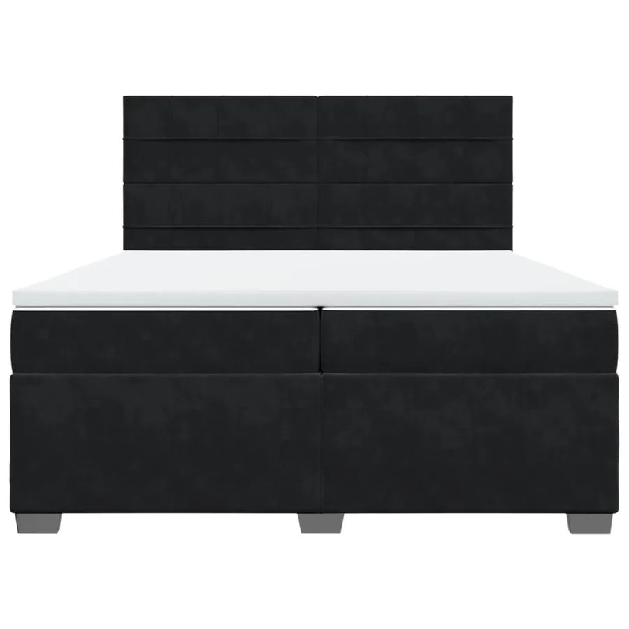 Sommier à lattes de lit et matelas Noir 200x200 cm Velours - 4