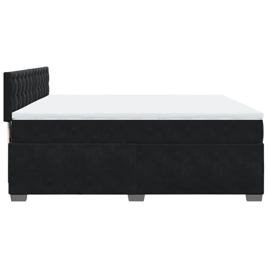 Sommier à lattes de lit et matelas Noir 200x200 cm Velours - 9