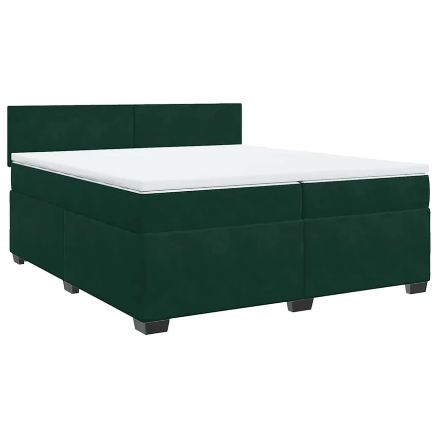 Sommier à lattes de lit et matelas Vert foncé 200x200cm Velours - 3