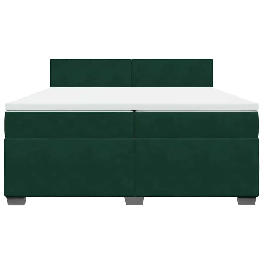Sommier à lattes de lit et matelas Vert foncé 200x200cm Velours - 6