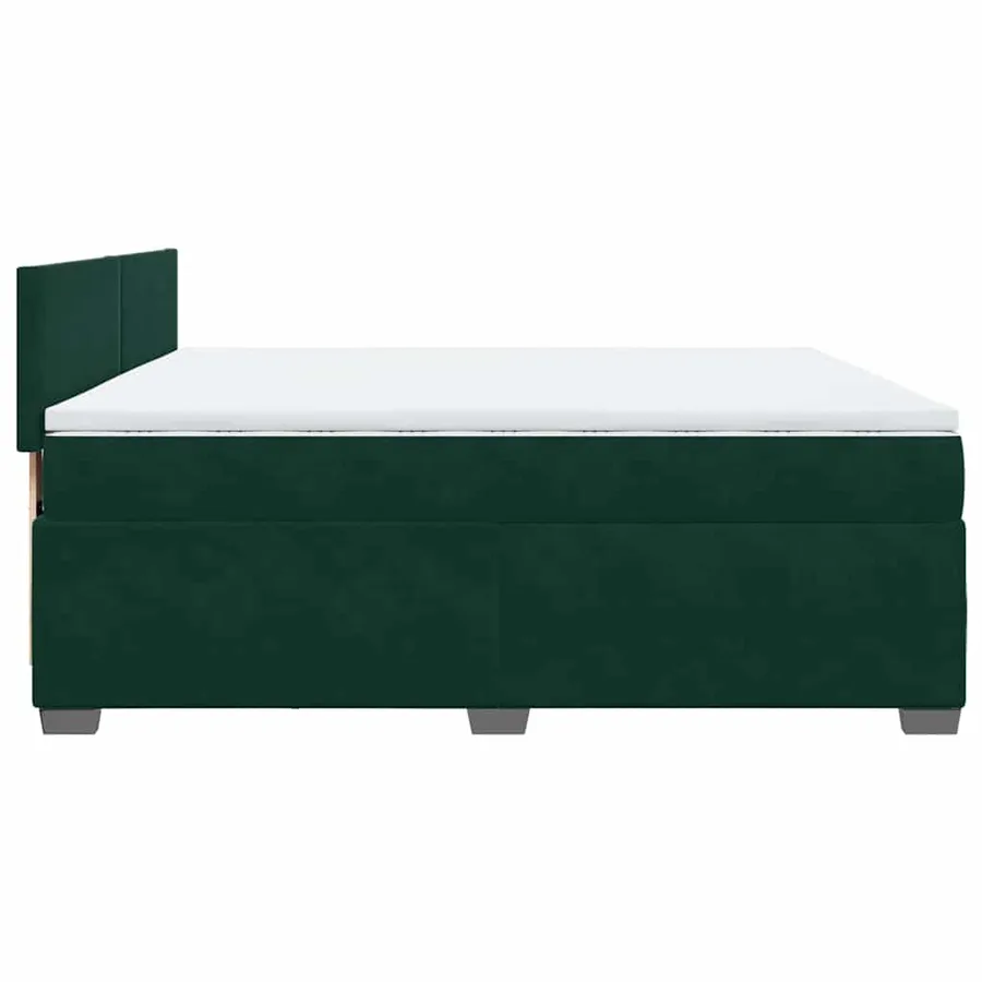 Sommier à lattes de lit et matelas Vert foncé 200x200cm Velours - 7