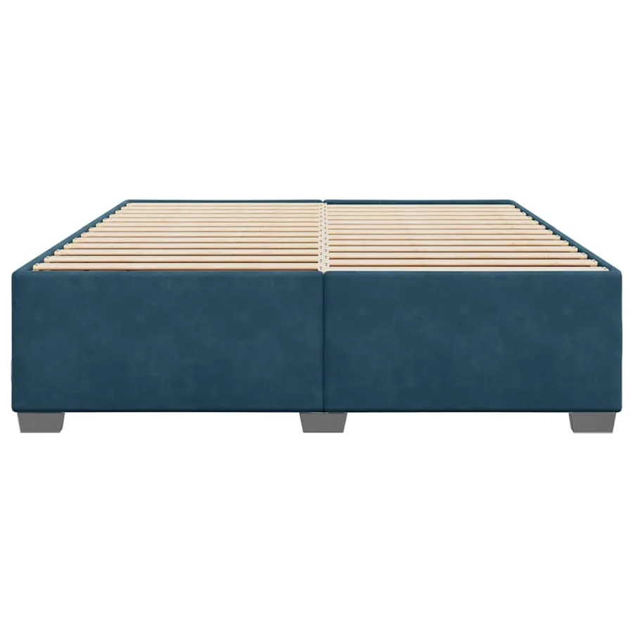 Cadre de lit sans matelas bleu 200x200 cm velours - 4