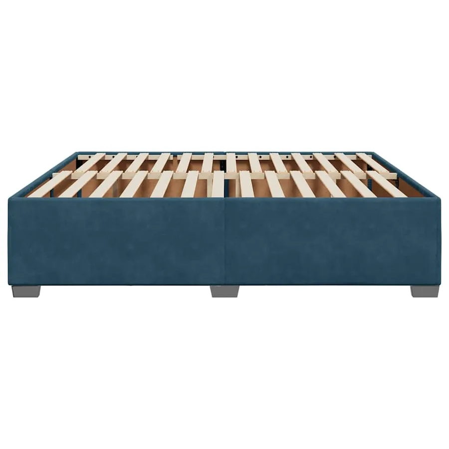 Cadre de lit sans matelas bleu 200x200 cm velours - 5