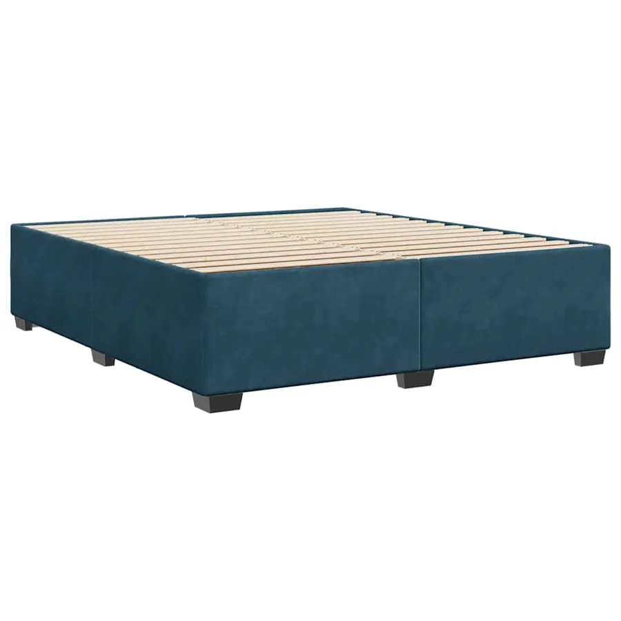 Cadre de lit sans matelas bleu 200x200 cm velours - 6