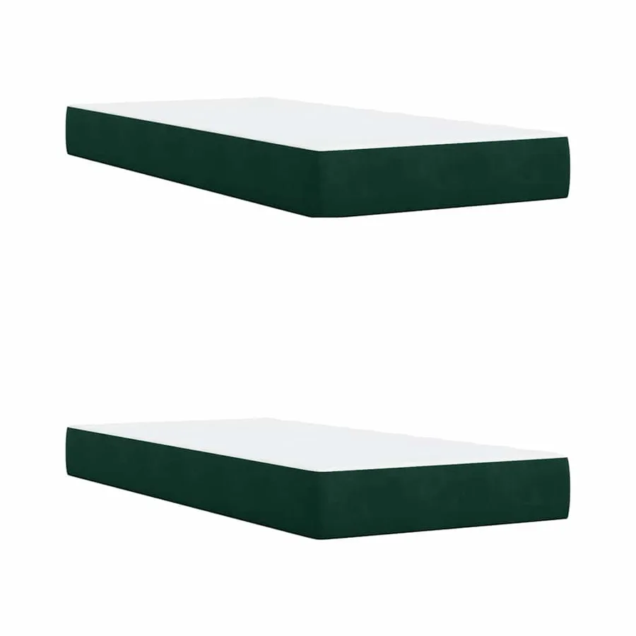 Sommier à lattes de lit et matelas Vert foncé 200x200cm Velours - 12