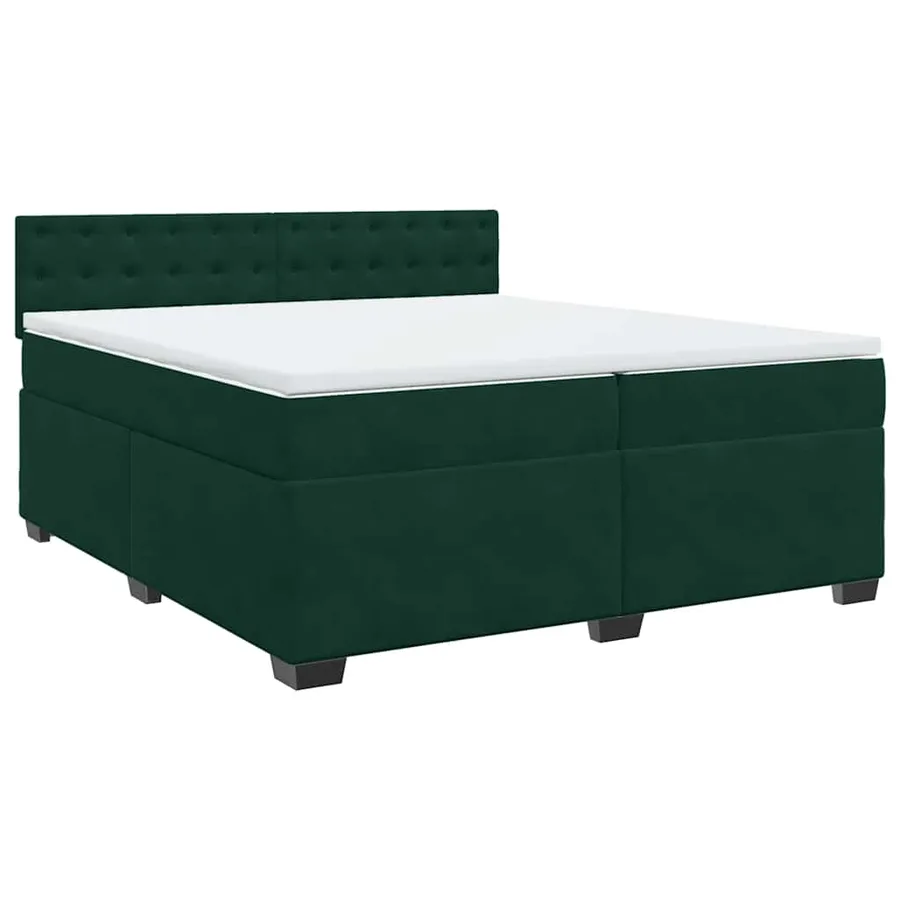 Sommier à lattes de lit et matelas Vert foncé 200x200cm Velours - 3