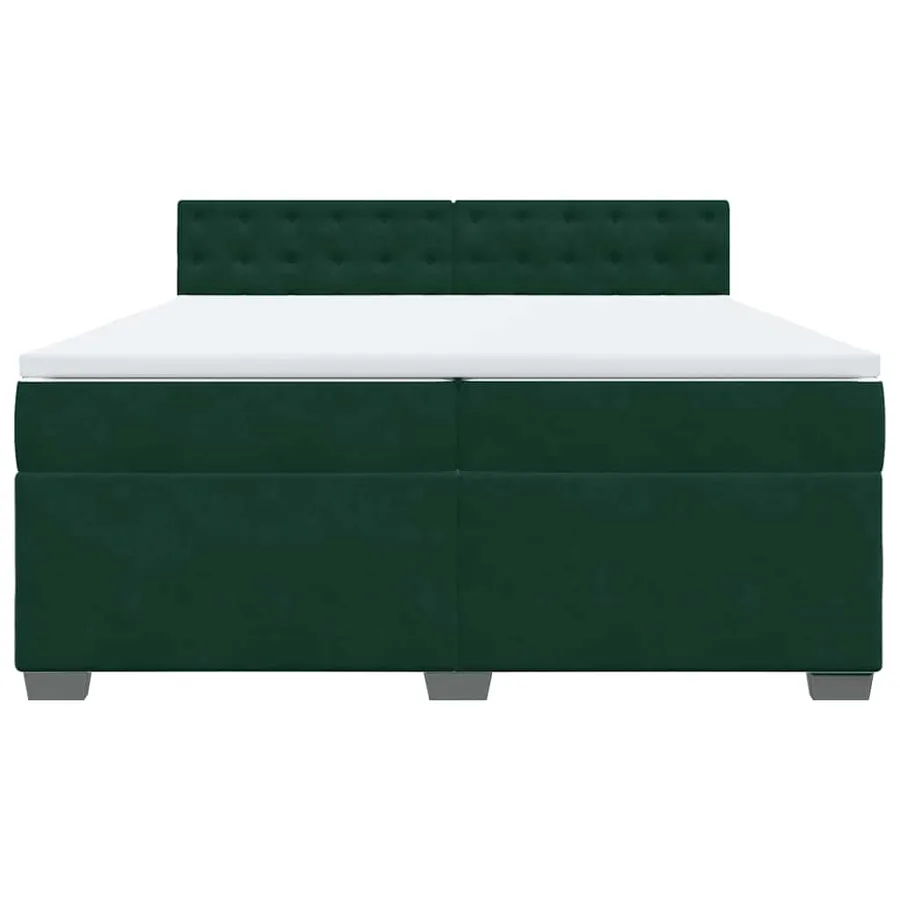 Sommier à lattes de lit et matelas Vert foncé 200x200cm Velours - 6