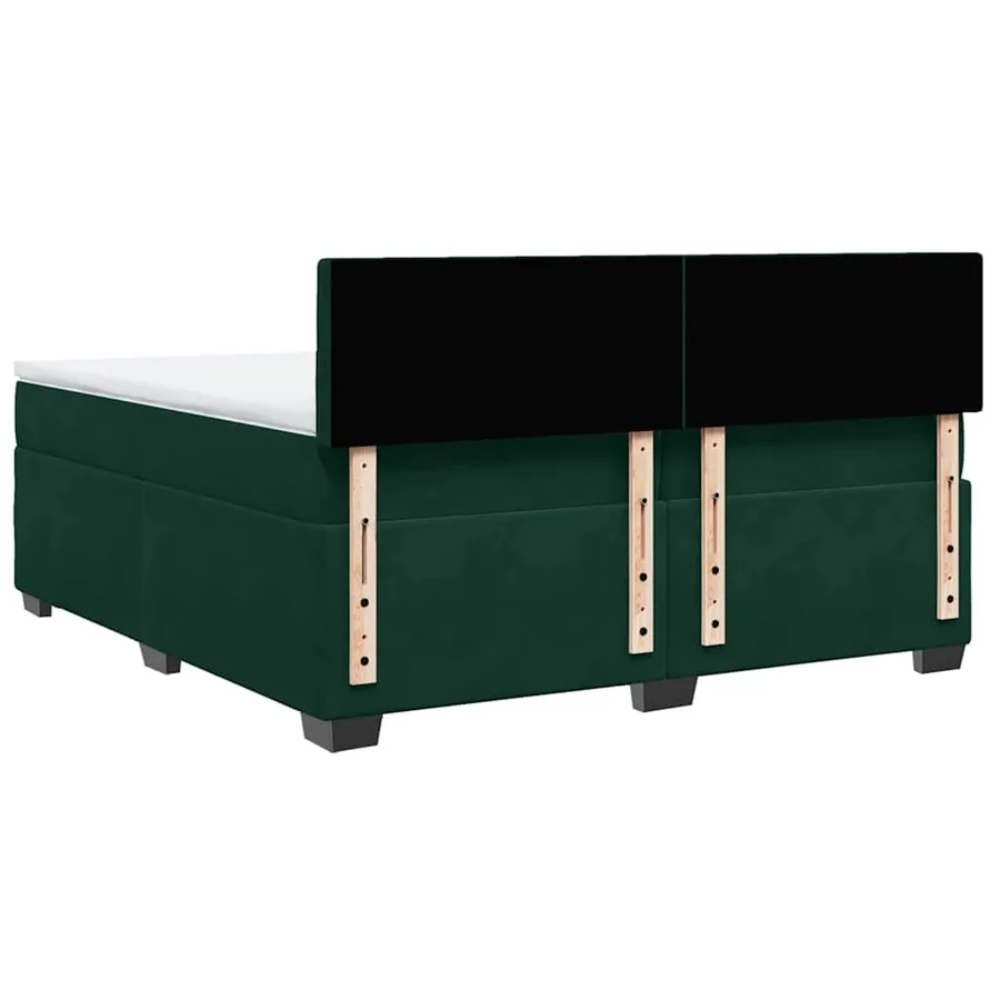 Sommier à lattes de lit et matelas Vert foncé 200x200cm Velours - 8