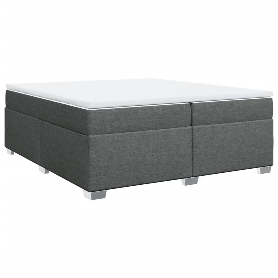 Sommier à lattes de lit avec matelas Gris foncé 200x200cm Tissu - 2