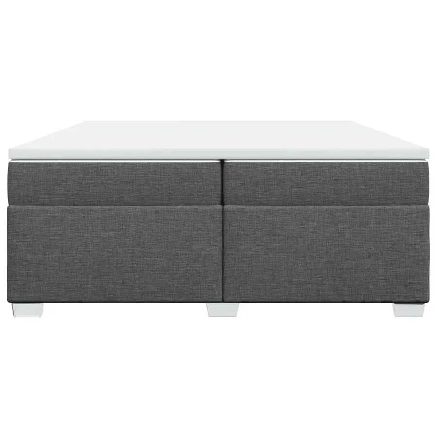 Sommier à lattes de lit avec matelas Gris foncé 200x200cm Tissu - 4