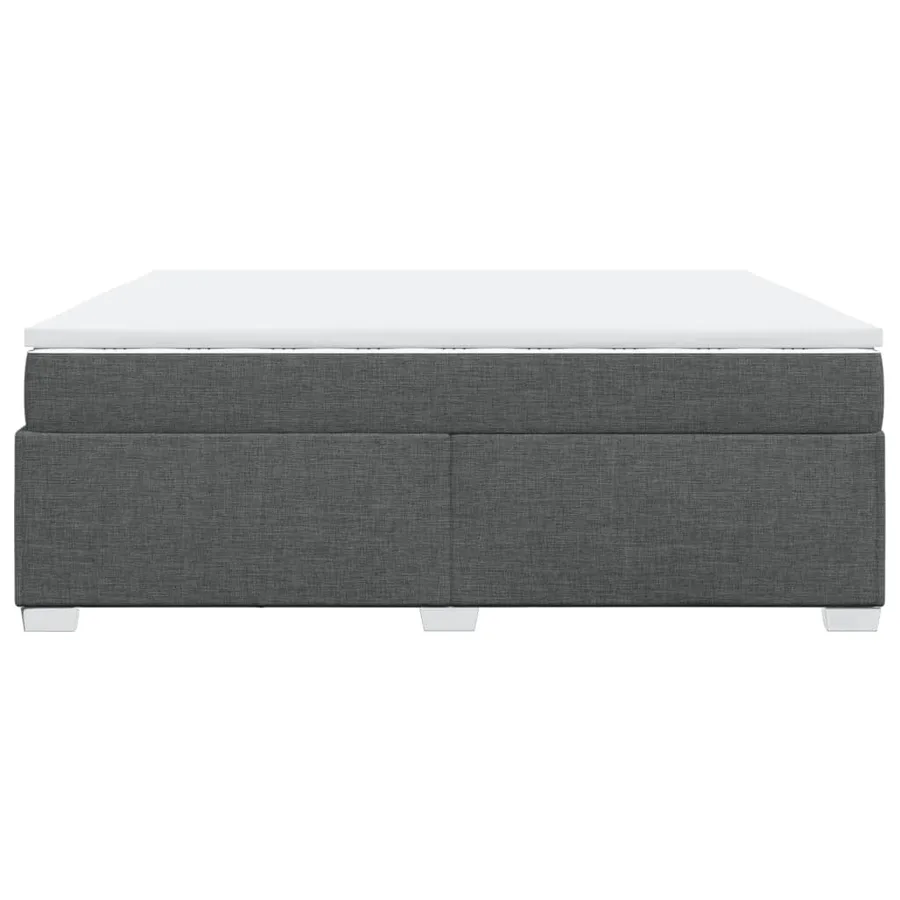 Sommier à lattes de lit avec matelas Gris foncé 200x200cm Tissu - 8