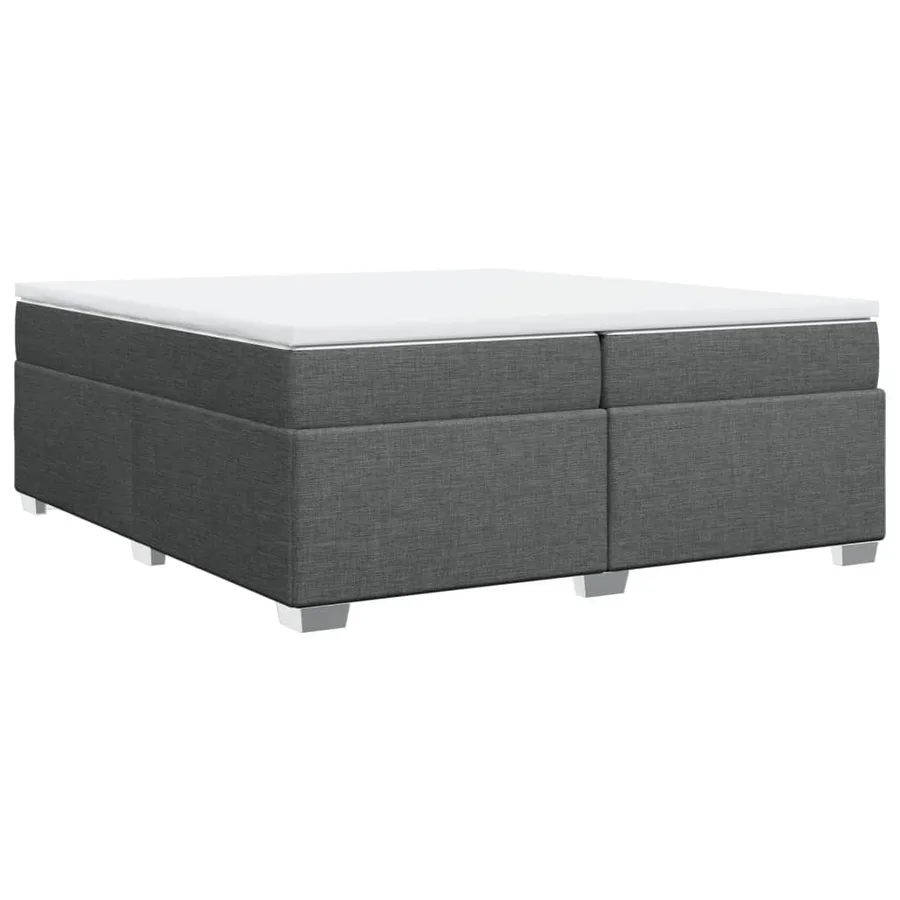 Sommier à lattes de lit avec matelas Gris foncé 200x200cm Tissu - 9