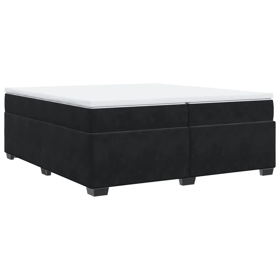 Sommier à lattes de lit et matelas Noir 200x200 cm Velours - 2