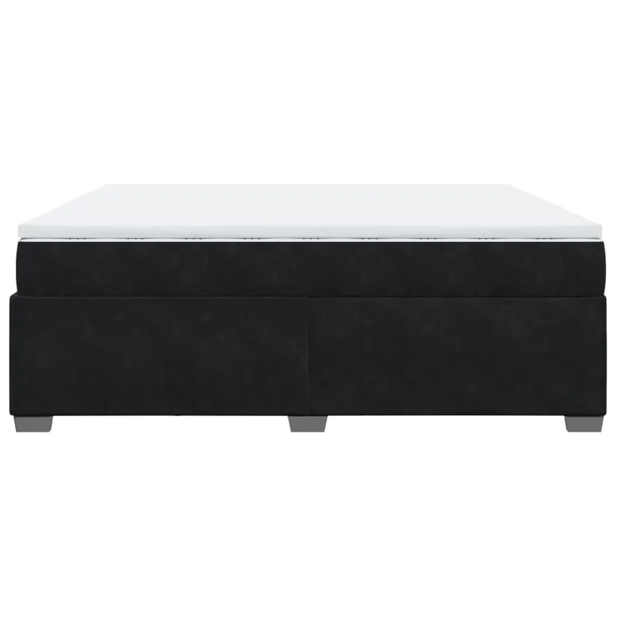 Sommier à lattes de lit et matelas Noir 200x200 cm Velours - 8