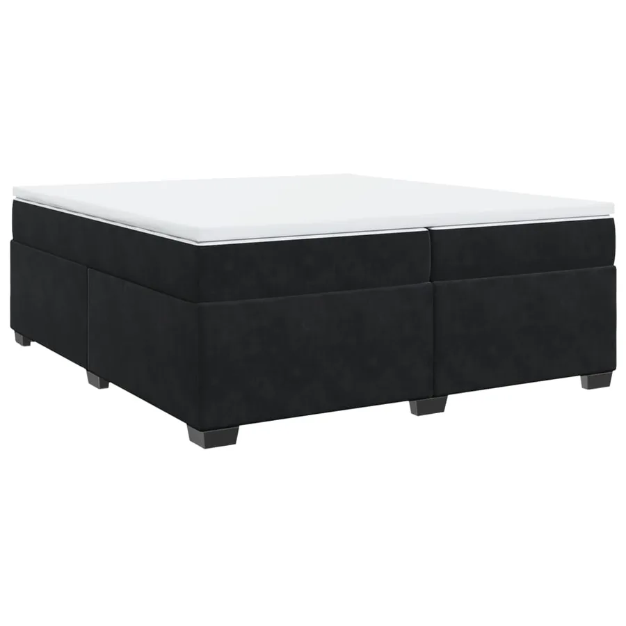 Sommier à lattes de lit et matelas Noir 200x200 cm Velours - 9