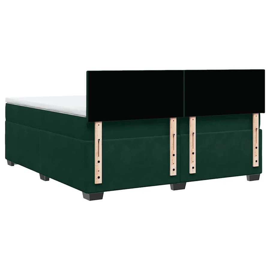 Sommier à lattes de lit et matelas Vert foncé 200x200cm Velours - 10