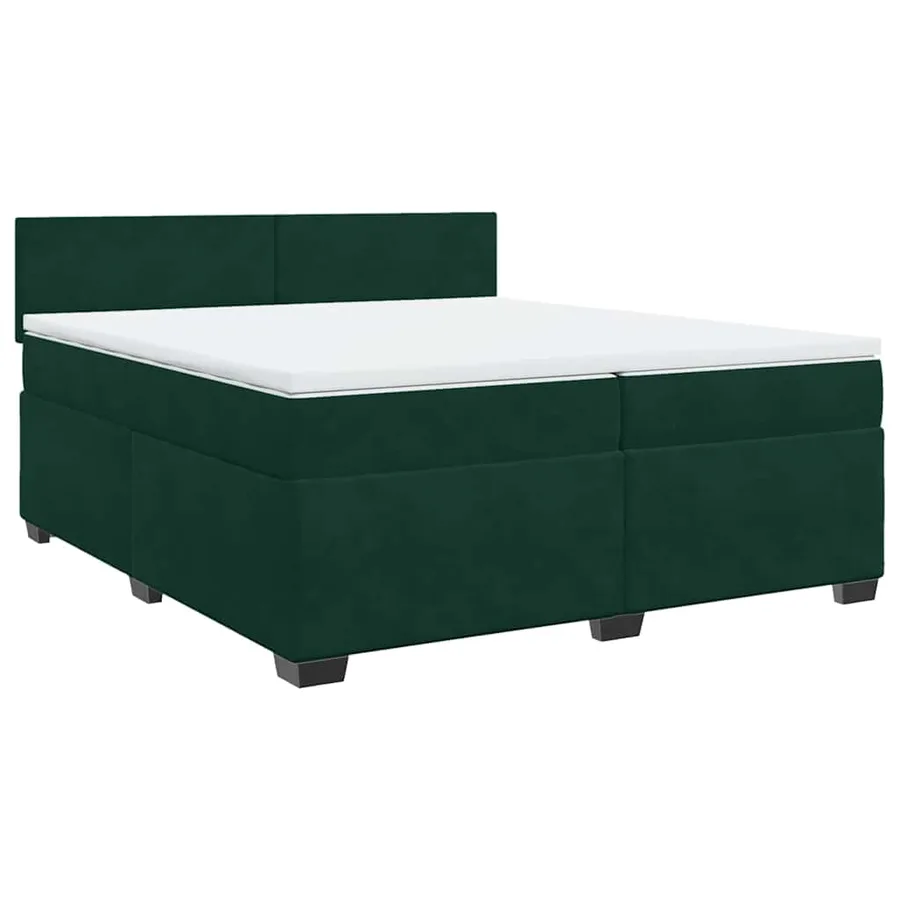 Sommier à lattes de lit et matelas Vert foncé 200x200cm Velours - 2