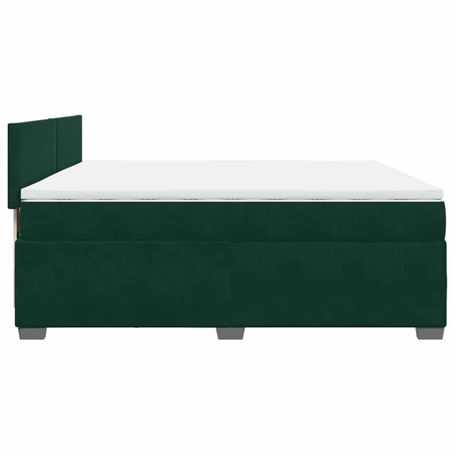Sommier à lattes de lit et matelas Vert foncé 200x200cm Velours - 9