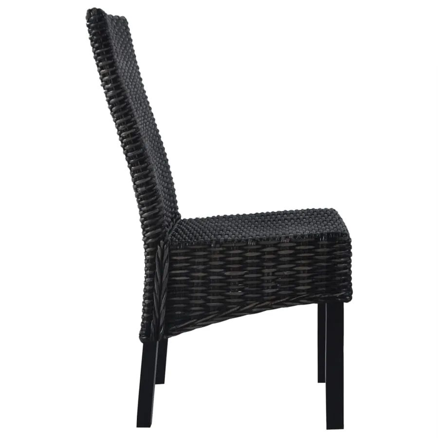Chaises à manger lot de 4 noir rotin Kubu et bois de manguier - 2