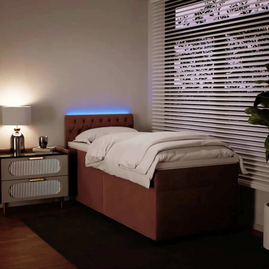 Sommier à lattes de lit avec matelas Rose 90x200 cm Velours - 4