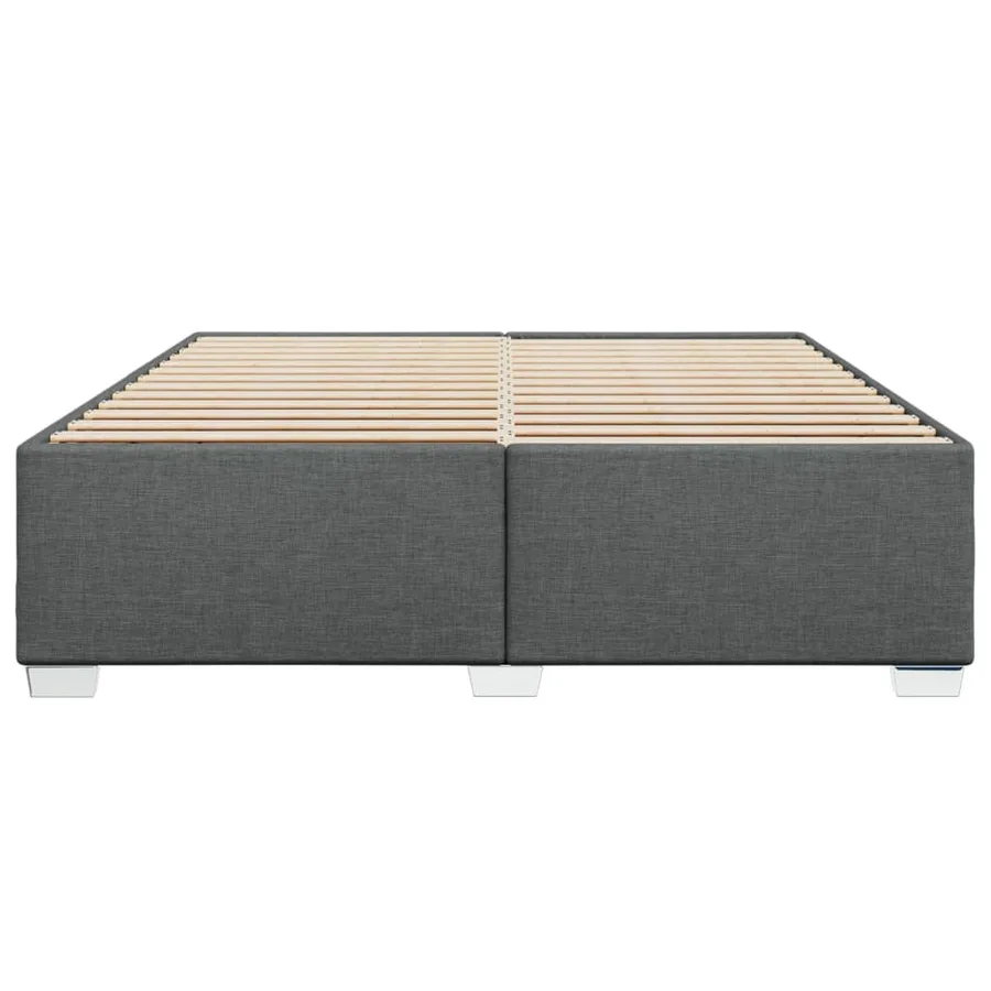 Cadre de lit sans matelas gris foncé 200x200 cm tissu - 4