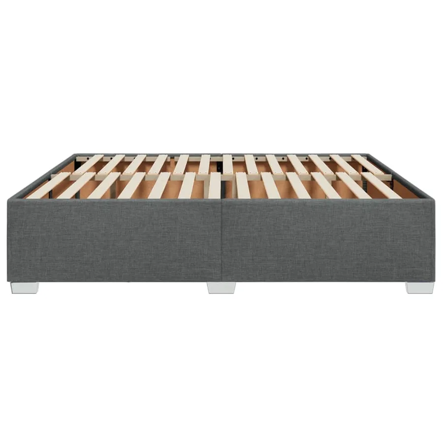 Cadre de lit sans matelas gris foncé 200x200 cm tissu - 5