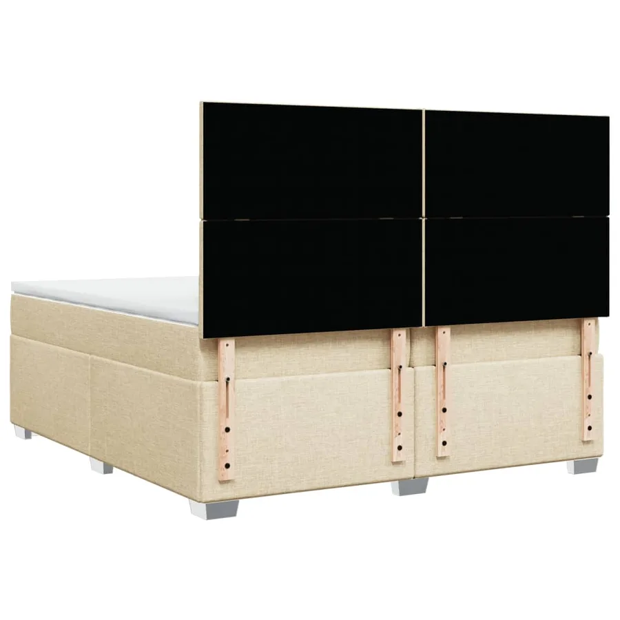 Sommier à lattes de lit avec matelas Crème 200x200 cm Tissu - 10
