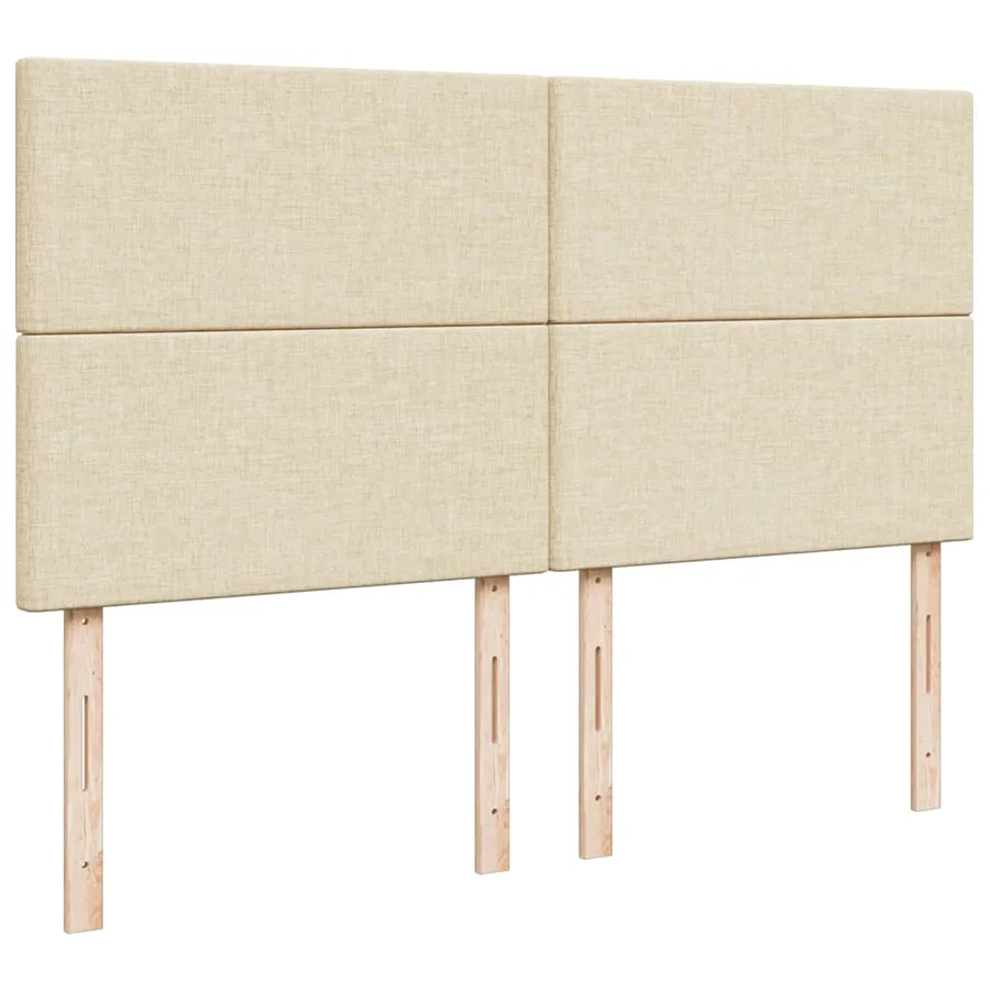 Sommier à lattes de lit avec matelas Crème 200x200 cm Tissu - 8