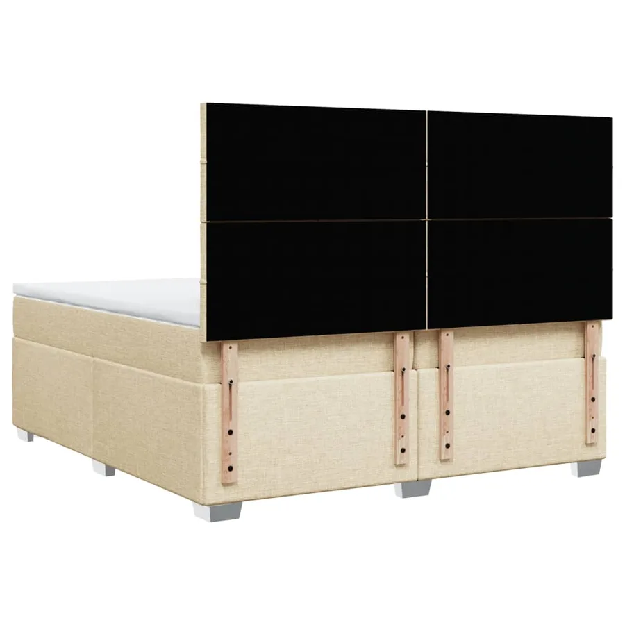 Sommier à lattes de lit avec matelas Crème 200x200 cm Tissu - 12