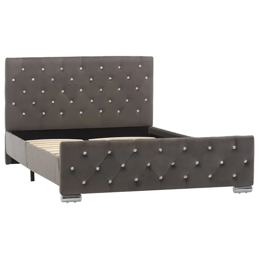 Cadre de lit sans matelas gris tissu 120x200 cm - 2