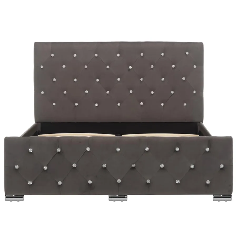 Cadre de lit sans matelas gris tissu 120x200 cm - 4