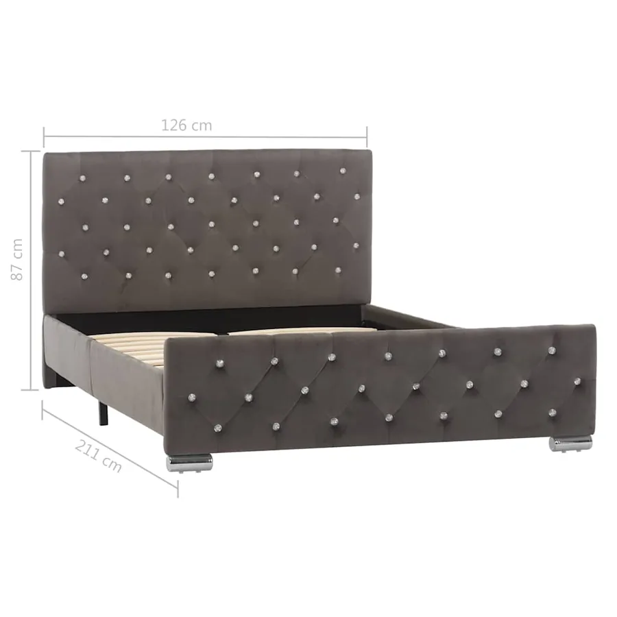 Cadre de lit sans matelas gris tissu 120x200 cm - 8