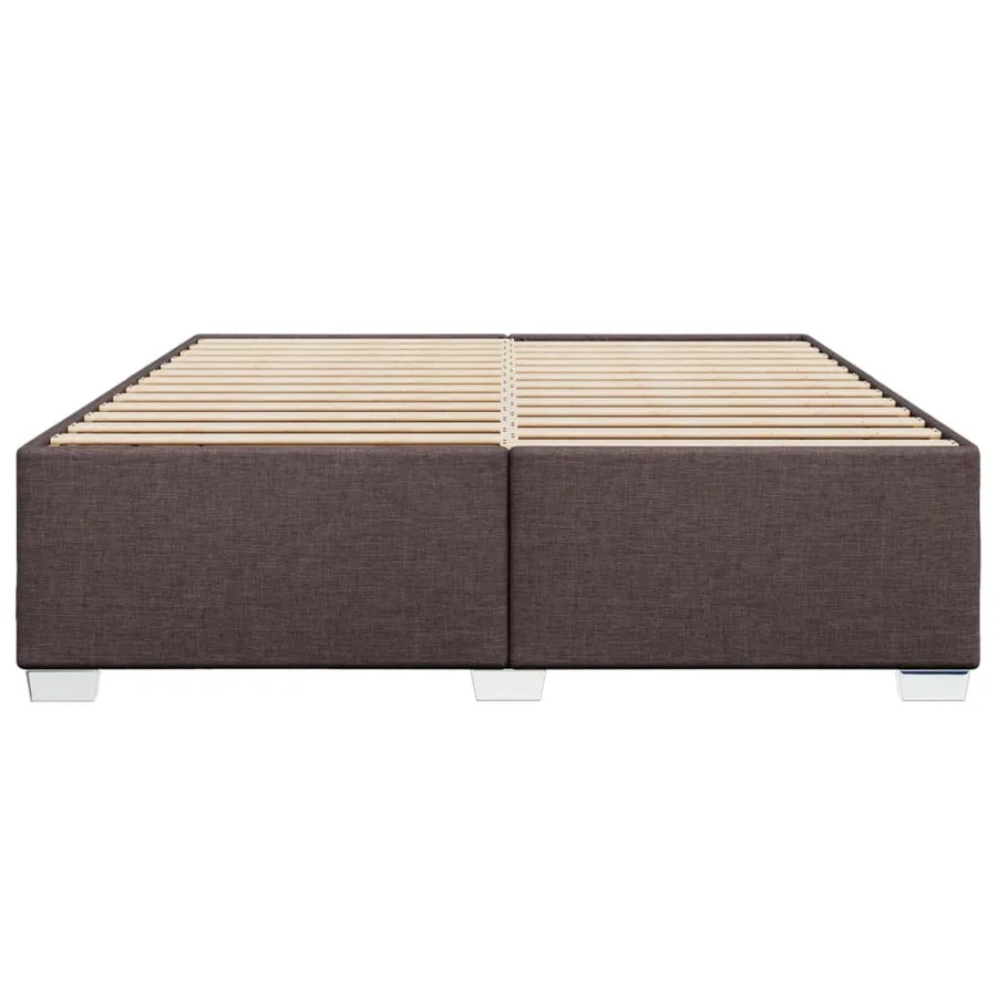 Cadre de lit sans matelas marron foncé 200x200 cm tissu - 4