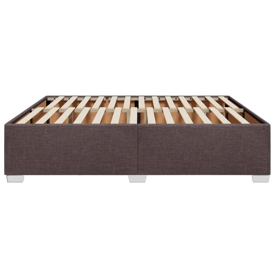 Cadre de lit sans matelas marron foncé 200x200 cm tissu - 5