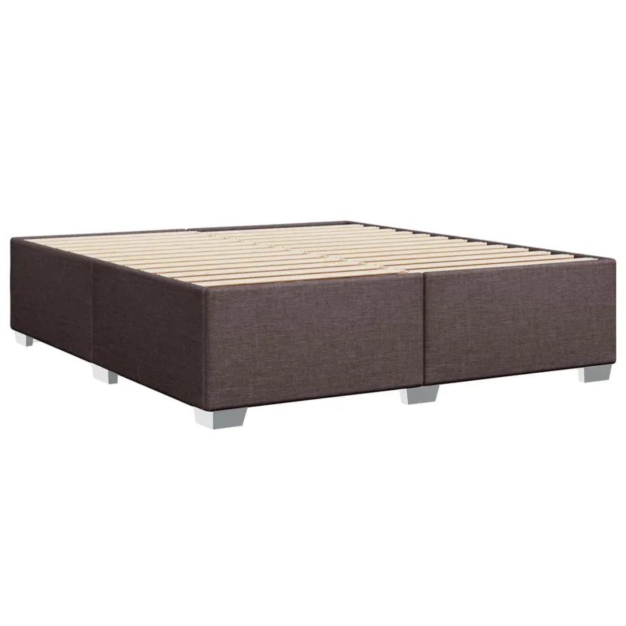 Cadre de lit sans matelas marron foncé 200x200 cm tissu - 6
