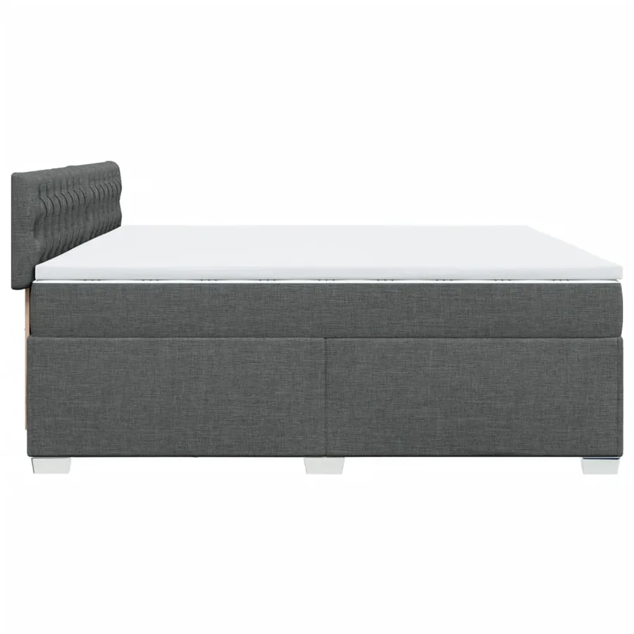 Sommier à lattes de lit avec matelas Gris foncé 200x200cm Tissu - 11