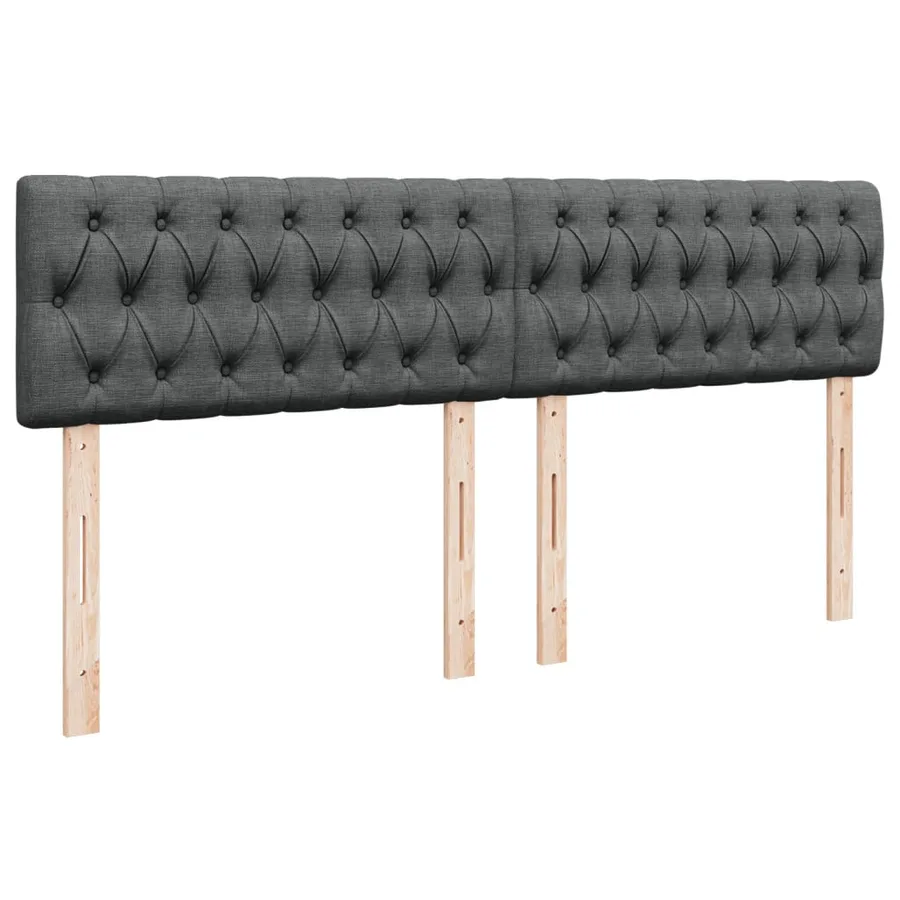 Sommier à lattes de lit avec matelas Gris foncé 200x200cm Tissu - 7