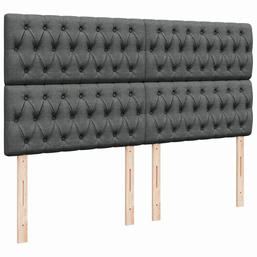 Sommier à lattes de lit avec matelas Gris foncé 200x200cm Tissu - 8