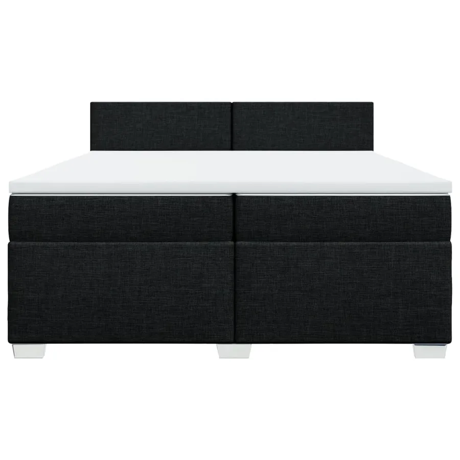 Sommier à lattes de lit avec matelas Noir 200x200 cm Tissu - 4