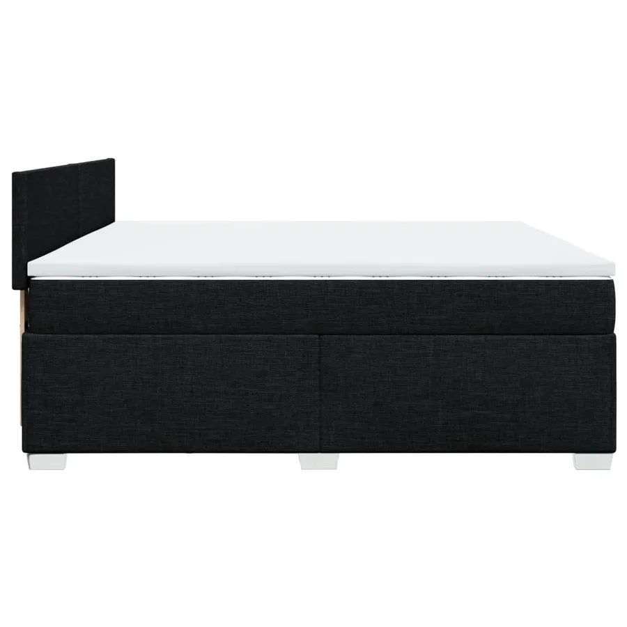 Sommier à lattes de lit avec matelas Noir 200x200 cm Tissu - 9