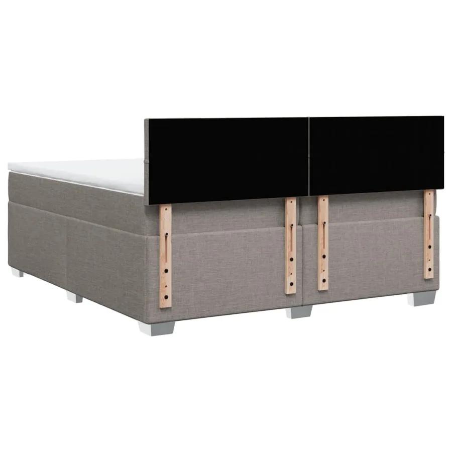 Sommier à lattes de lit avec matelas Taupe 200x200 cm Tissu - 12