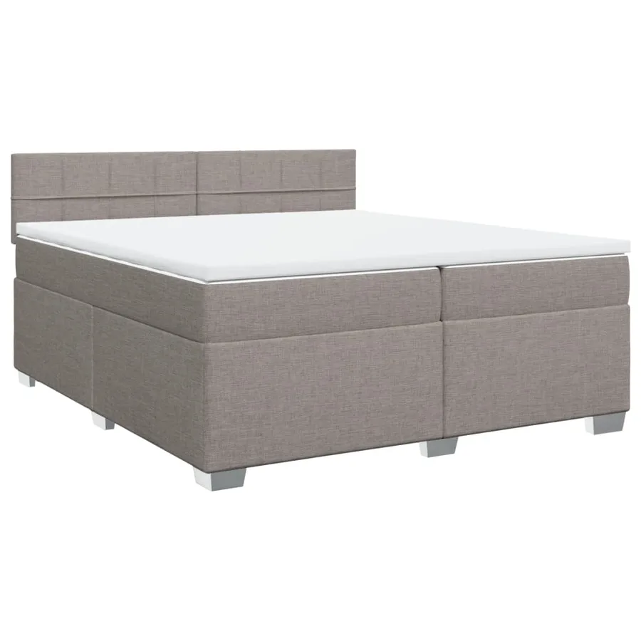 Sommier à lattes de lit avec matelas Taupe 200x200 cm Tissu - 3