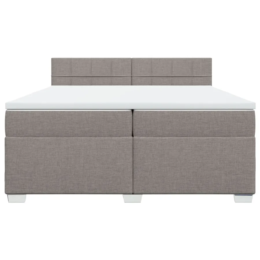 Sommier à lattes de lit avec matelas Taupe 200x200 cm Tissu - 6
