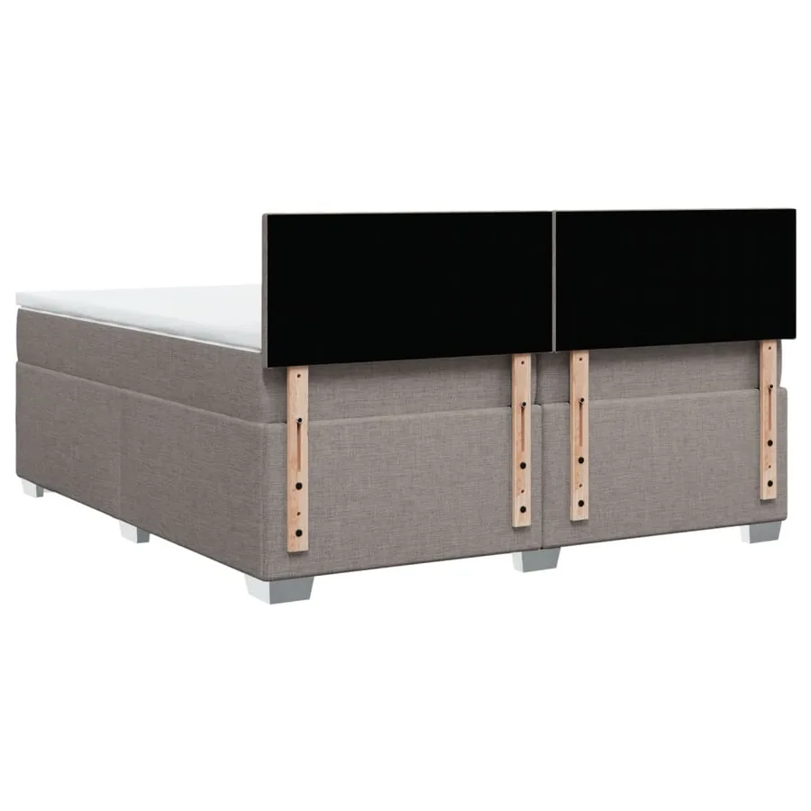 Sommier à lattes de lit avec matelas Taupe 200x200 cm Tissu - 12