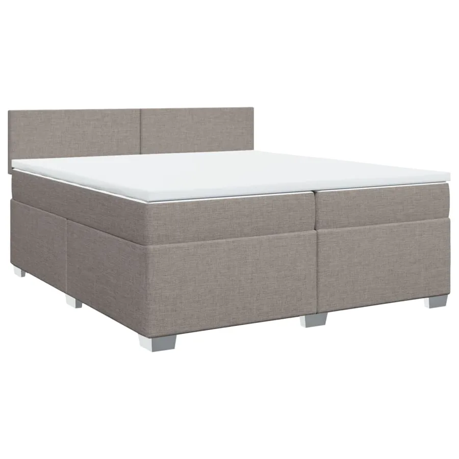 Sommier à lattes de lit avec matelas Taupe 200x200 cm Tissu - 3