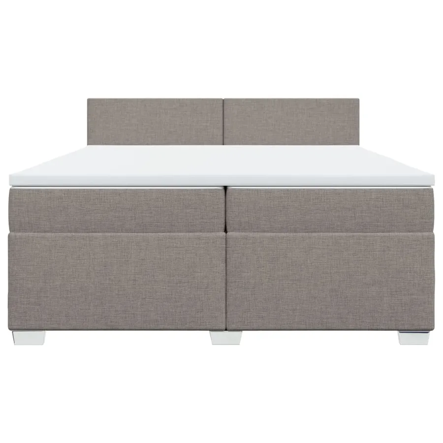 Sommier à lattes de lit avec matelas Taupe 200x200 cm Tissu - 6