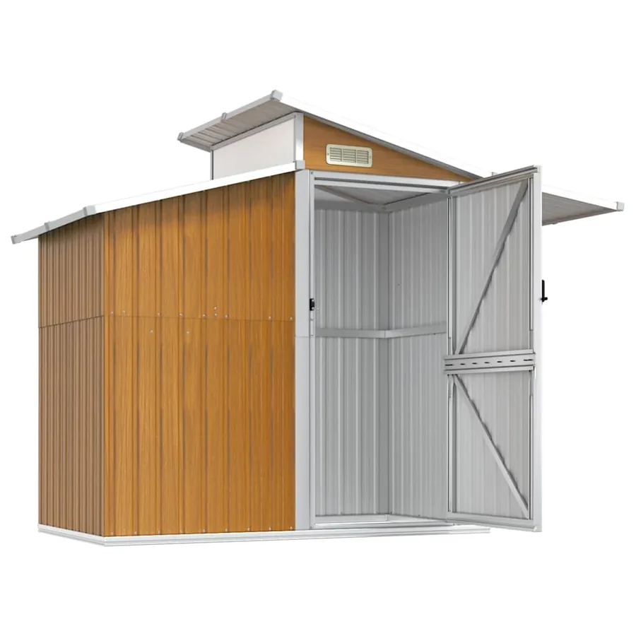 Abri de jardin Marron 270x130x208,5 cm Métal galvanisé - 4