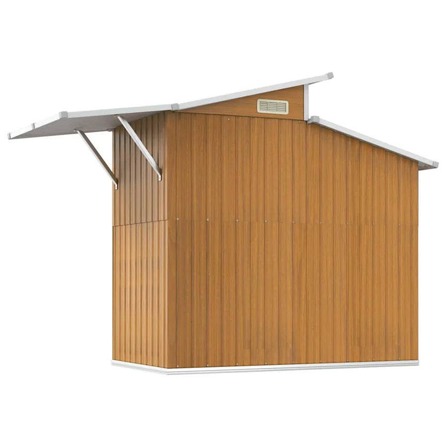 Abri de jardin Marron 270x130x208,5 cm Métal galvanisé - 6