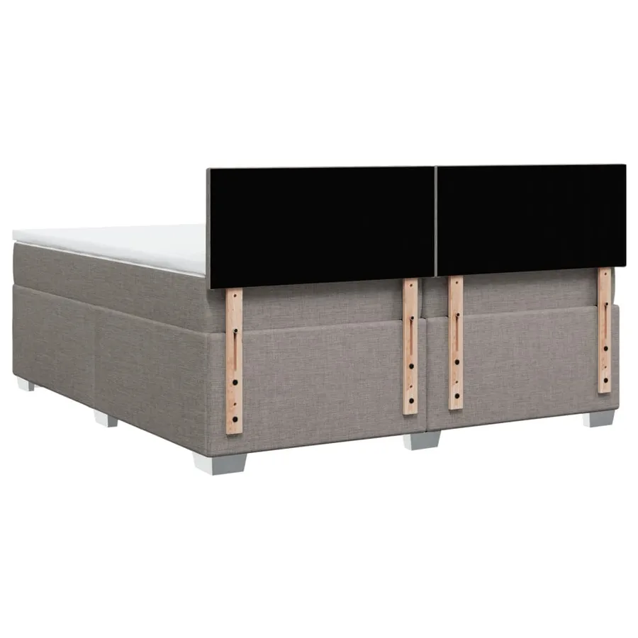 Sommier à lattes de lit avec matelas Taupe 200x200 cm Tissu - 10