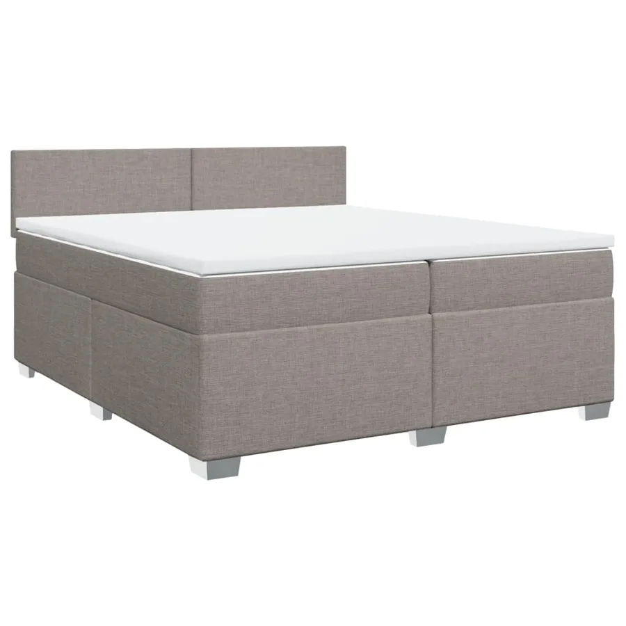 Sommier à lattes de lit avec matelas Taupe 200x200 cm Tissu - 2
